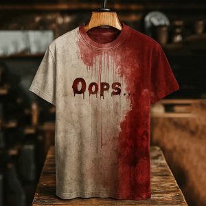 Oops Bloody Art Print Printed T-shirt